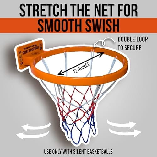 WAWAWEWA The Official Silent Basketball Hoop Indoor – Large Plastic Wall-Mounted Quiet Practice Hoop for Shooting & Skill Training (For Use with Silent Basketballs Only) – Adhesive or Screw Install - Thumbnail 5