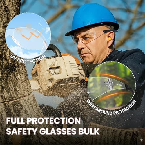 Hoqiwild Safety Glasses Men Women 12 pack, Z87 Safety Glasses with Scratch&Impact-Resistant lens, clear safety glasses with Ansi Z87.1 certification for construction, lab, lawnwork,workshop - Thumbnail 5
