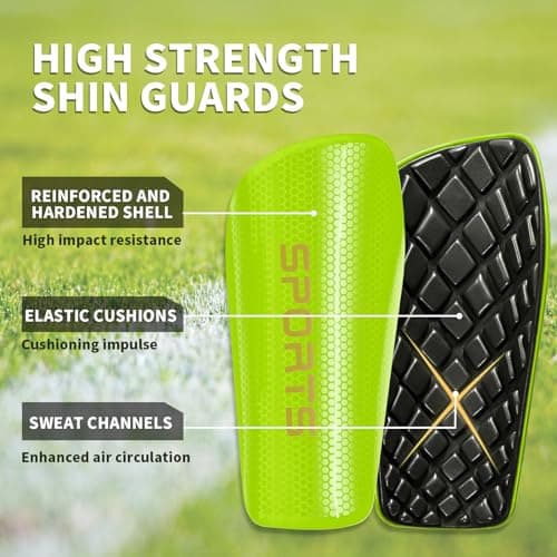 LPONJAR Soccer Shin Guards for Kids Youth Adults - Shin Pads and Sleeves with Optimized Insert Pocket for Boys Girls Men Women for Football Games - Protective Soccer Equipment - Thumbnail 3