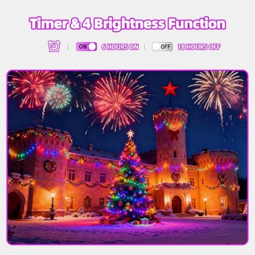 AHAWILL String Lights for Christmas Decor,LED RGB Classroom Lights, Waterproof Fairy Lights Indoor for Christmas Decor,Dimmable,8 Modes,Valentine's Day Home Decorations (83ft) - Thumbnail 6