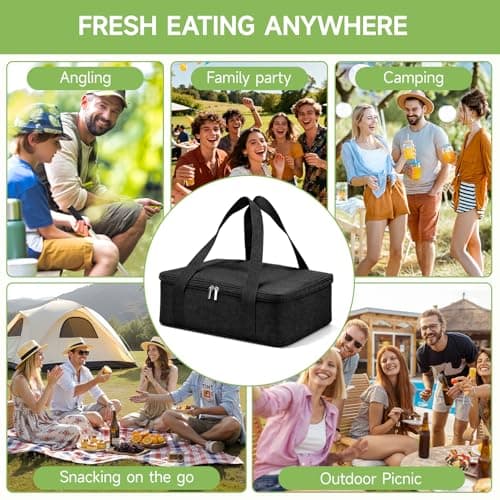 ERABAY Chilled Portable Snackle Box container, Divided Serving Tray, Beach Essentials Insulated Container with Reusable Ice Pack & Bag – Keep Food Hot or Cold On the Go for Adult - Thumbnail 3