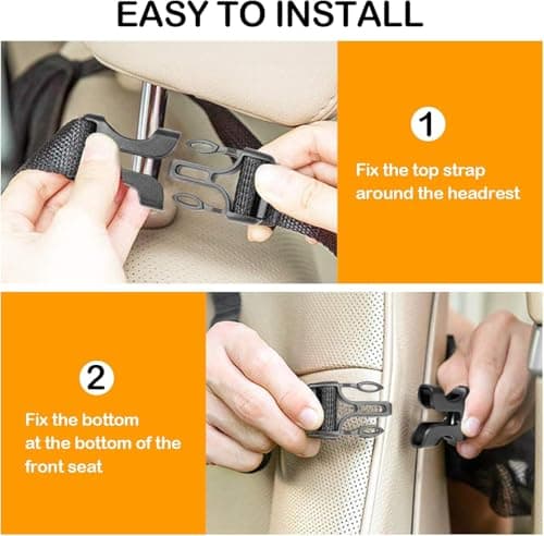 AYWVRBST Car Backseat Organizer, 9 Storage Pockets, Thickened 600D Polyester,Waterproof, Durable, Universal Fit for Sedan SUV, Truck, Minivan(2, Black) - Thumbnail 6