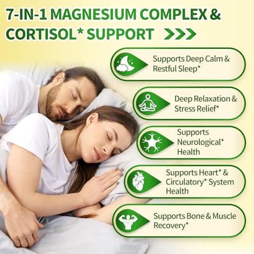 VivoNu Magnesium Complex for Women & Men with Cortisol Support, D3, Zinc, Ashwagandha*, 7 Forms Magnesium Supplement 500 MG - Magnesium Glycinate, l threonate, Citrate for Sleep, Stress* Relief - Thumbnail 2