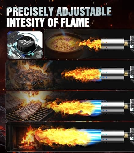 Powerful Propane Torch Gun, Kitchen cooking Torch lighter with Adjustable Flame, Flame Thrower Gun Butane Torch for Searing Steak, BBQ, Campfire, Fireplace (Tank Not Included)(Camouflage) - Thumbnail 2