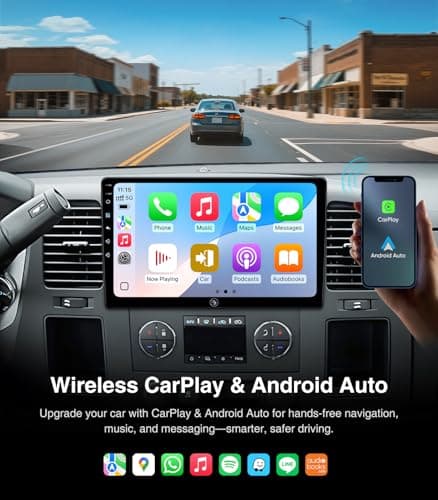 Touchscreen Car Stereo Radio Upgrade for Chevy Silverado 2007-2013 GMC Sierra Yukon Buick Enclave Replacement Head Unit Installation Kit Built in CarPlay Android Auto(10" 2G+64G) - Thumbnail 5