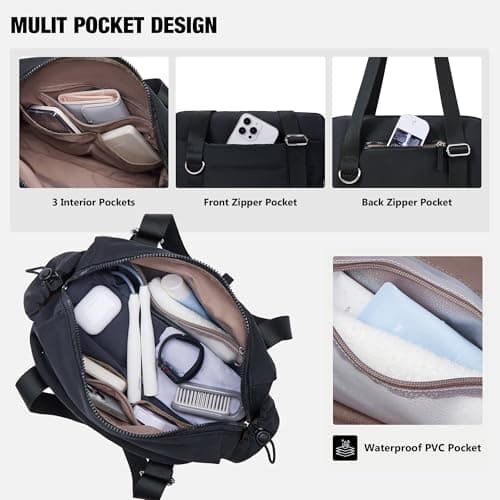 ROULENS Small Gym Bag for Women 2 Set Mini Gym Duffle Bag with Wet Compartment and Coin Wallet, Gym Tote Bag for Workout/Sport/Travel - Thumbnail 3