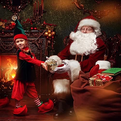 PrettyQueen Santa Claus Costume for Men, Professional Santa Suit Adults Men Christmas Santa Costume Deluxe 9 PCS Santa Outfit (Burgundy, 3XL) - Thumbnail 6