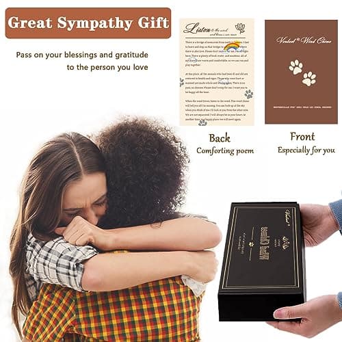 VENBEEL Pet Memorial Wind Chime, 28" Golden Tombstone Dog Memorial Wind Chime, Dog Remembrance Passing Away Loss Bereavement Gift - Thumbnail 3