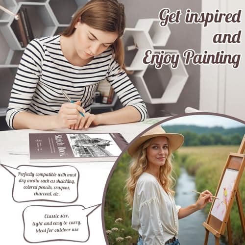 Sketch Book 8.5×11 inch, Spiral Bound Sketch Pad 50 Sheets (68lb/100gsm), Acid-Free Sketchbook for Drawing Painting Sketching, Art Paper Drawing Supplies for Teens Adults Artists Ideal Gifts - Thumbnail 5