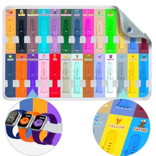 26 Pack Sport Bands Compatible for Apple Watch Bands 38/40/41/42/44/45/46/49mm with Portable Fun Alphabet Printed Storage Bag, Soft Silicone Strap for Women Men iWatch Band Series 11 10 9 8 7 6 5 4 SE - Image 1
