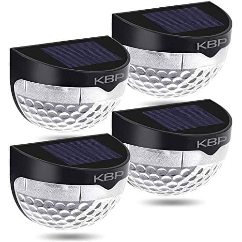 KBP Solar Fence Lights Outdoor Decorative Garden Lights Waterproof Wall Lights for Patio, Yard, Stairway (Black)