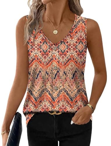 WIHOLL Summer Tops for Women 2026 Trendy Womens Tank Tops Plus Size Maternity Clothes Workout Tops Boho Tropical Yoga 2XL - Thumbnail 2