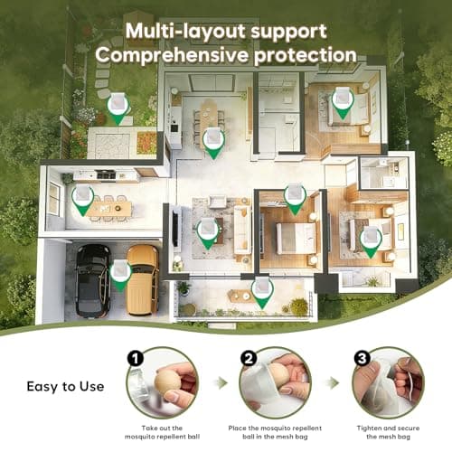 Mosquito Repellent Outdoor Patio 36 Balls - Mosquito Repellant Indoor & Outdoor for Yard Home Patio Travel Camping, Keep Mosquitoes Away from Door Patio - Thumbnail 3