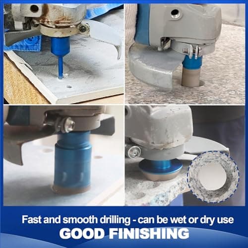 Tile Hole Saw Kit Diamond- BRSCHNITT 10pcs Diamond Core Drill Bit Set for Porcelain Tile Ceramic Marble Granite Drilling,Finger Chamfer Bit - Thumbnail 4