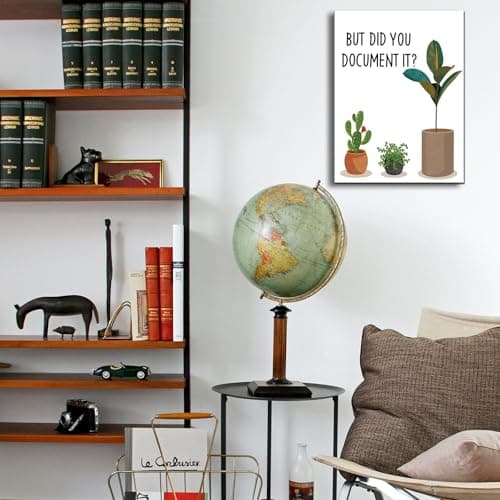 Ploceiny Funny wall decor But Did You Document It home decor Sign Decorative Home Office wall art Rustic Farmhouse Square Desk Decor for Shelf poster office desk accessories desk organizer A-379 - Thumbnail 4