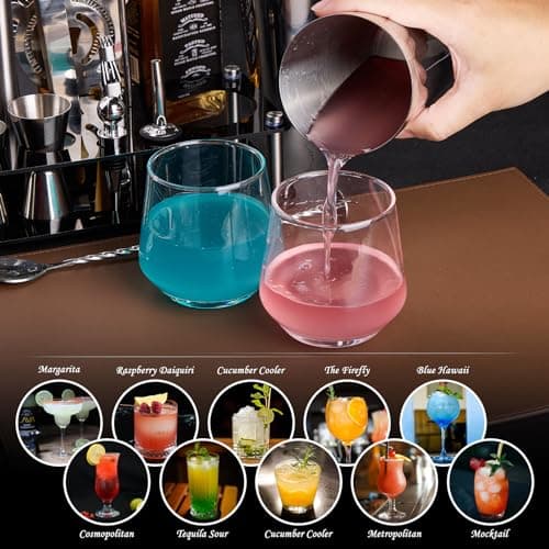 Cocktail Shaker Set Bartender Kit : 15-Piece Bar Tool Set with Acrylic Stand Bars Set with All Practical Bar Accessories, for Drink Mixing, Bar, Home, Lounge & Party, Silver - Thumbnail 5