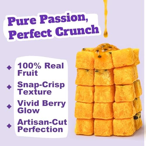 16 oz Freeze Dried Passion Fruit Chunks - 100% Natural, No Sugar No Additives | Crunchy Tropical Fruit Snacks for Smoothies, Baking, Yogurt, Tea & Desserts | Vegan, Gluten-Free - Thumbnail 5