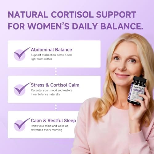 Dismok Cortisol Supplements for Women, Adrenal Support, 12-in-1 Ashwagandha Supplements, Supports Abdominal Detox, Reduces Stress & Anxiety, Promotes Calm & Restful Sleep, Third-Party Lab Tested - Thumbnail 2