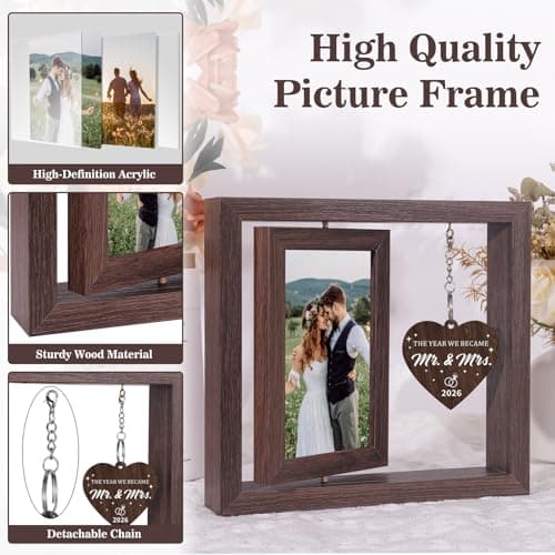 Boiveco Wedding Gifts for Couples 2026, Mr and Mrs Gift Picture Frame 4x6, Bridal Shower Gift for Bride Wedding Ideas for Newlyweds Just Married Wedding Presents for Newly Wed Couple - Thumbnail 6