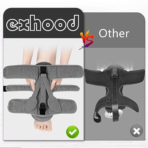 exhood 2PCS Upgraded Plantar Fasciitis Night Splint, 3 Adjustable Straps Plantar Fasciitis Relief Braces for Achilles Tendonitis, Foot Drop & Heel Spur Pain Relief Day & Night (Elephant Grey) - Thumbnail 6