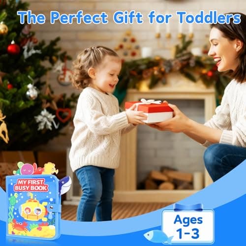 Ocean Busy Book for Toddlers 1-3 Montessori Toys Busy Board for 1 Year Old Boy Gifts Girl Toys Educational Learning Quiet Activity Books Toddler Easter Basket Stuffers Travel Toys Sea Animals - Thumbnail 6