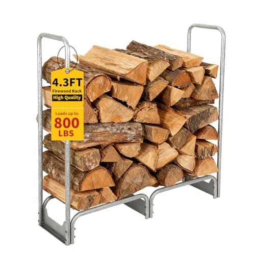 Garvee 4.3FT Steel Firewood Rack with 600D Waterproof Oxford Cover - Heavy Duty Indoor/Outdoor Log Storage Organizer for Fireplace, Patio & Backyard - Image 1