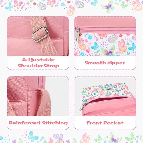 WOOMADA 2pcs Canvas Bag Crossbody Purses Cross Body Bag Messenger Bag CrossBody Purse Set(Petal Wings) - Thumbnail 5