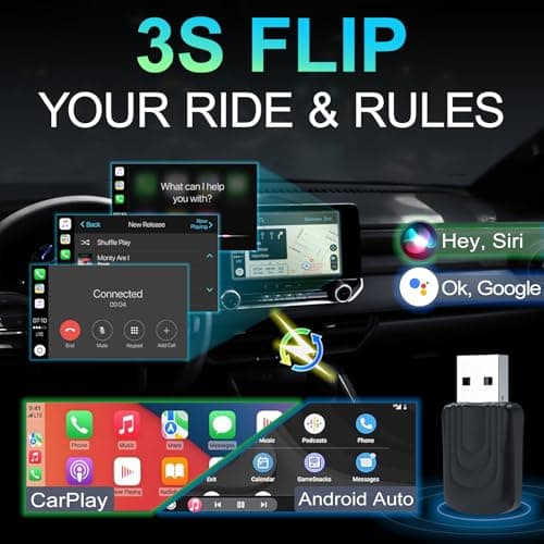 AACPLAY Mini 2 in 1 Wireless Carplay Adapter & Wireless Android Auto Adapter for Apple iPhone Samsung or Other AndroidPhone, USB Bluetooth Car Accessories for OEM Wired Carplay/Android Auto Cars - Thumbnail 5