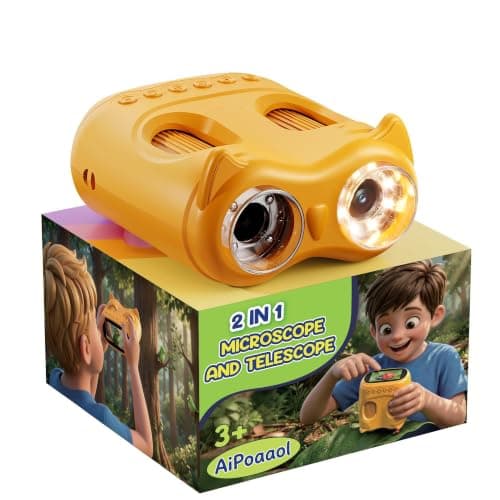 1000X Digital Microscope for Kids Handheld: 2-in-1 Binoculars Portable STEM Toy - Birthday Gift for Boy Girl - Science Kits 10X Magnifying Glass Telescope for Age 3-8 8-12 USB Gadget - Image 1