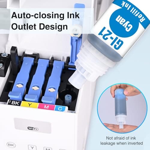 GI-21 G3270 Ink Bottles Replacment for Canon GI-21 Ink Refill Bottles Set Compatible for Canon MegaTank G3270 G3260 G3290 G3272 G4280 G4270 G2270 G2260 G1220 G1230 Printer,4Pack - Thumbnail 5
