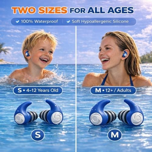 Waterproof Swimming Ear Plugs for Kids - 3 Pairs of Reusable Soft Silicone Swim Earplugs,Ear Protection for Children (4-12 Years Old) - Ideal for Surfing, Diving, Pool, Showering, and Water Sports - Thumbnail 4