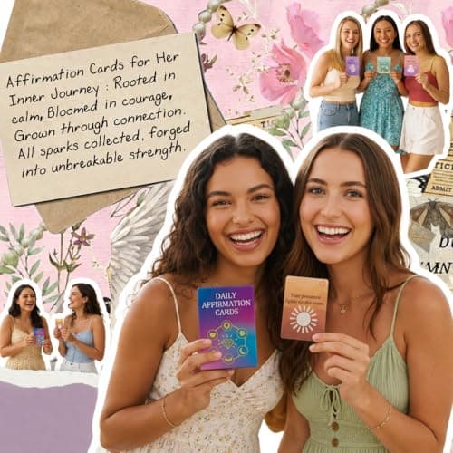 HEKOOLA Positive Affirmation Cards, 52 Weekly PVC Cards for Women, Durable and Portable，Home Desk & Bedside Decor, Dorm Room & Travel Companion, Thoughtful Gift for Mom, Daughter & Coworker - Thumbnail 6