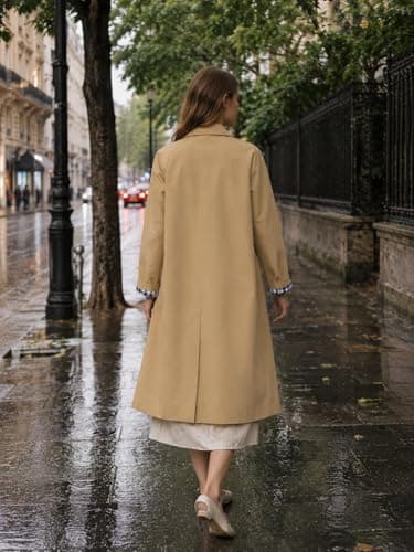 Orolay CHIIONE Waterproof Trench Coat Women Single Breasted Lightweight Rain Jacket with Deep Pockets for Spring - Thumbnail 5