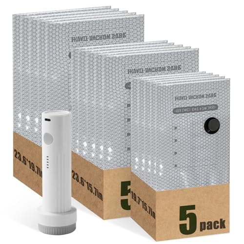 Vacuum Seal Bags for Clothing Travel，15 Combo Size with Cordless Electric Pump，Space saving vacuum bags for travel and clothing storage - Image 1