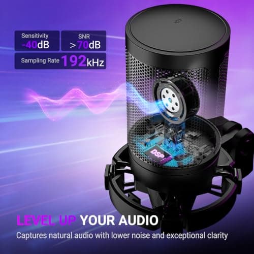 FIFINE AmpliGame A6T USB Gaming Microphone Kit, Condenser Mic for Streaming - Thumbnail 3