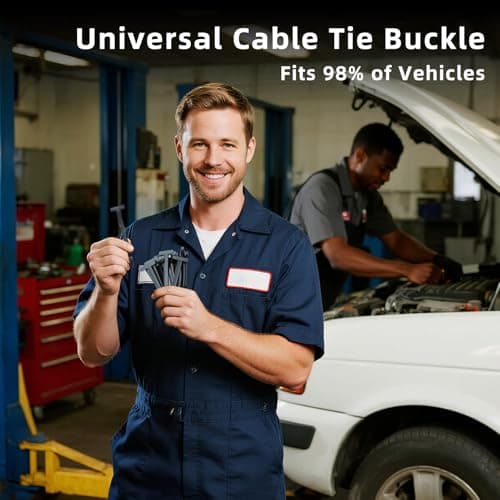 100PCS Nylon Universal Cable Tie Buckle Zip Ties - Heavy Duty Self-Locking Cable Tie Buckles Clips for Car Auto Bumper Fender Repairs, Multipurpose Plastic Fasteners for Automotive Use - Thumbnail 2