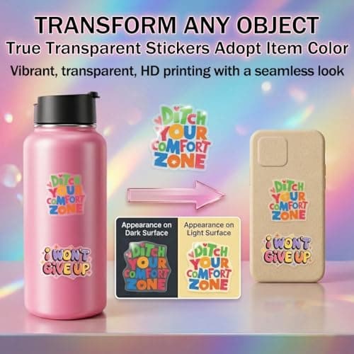 BJMOWIN 100pcs Motivational Stickers for Teens Adults Planner Transparent Inspirational Words Quote Decals Bulk for Scrapbooking Water Bottle Party Favors Gifts Back to School Rewards - Thumbnail 3