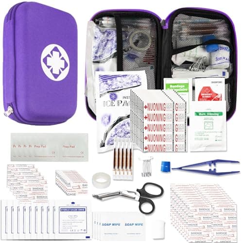Small-Waterproof Car First-Aid Kit Emergency-Kit - Purple 273Piece Camping Equipment for Camping Hiking Home Travel YIDERBO - Image 1