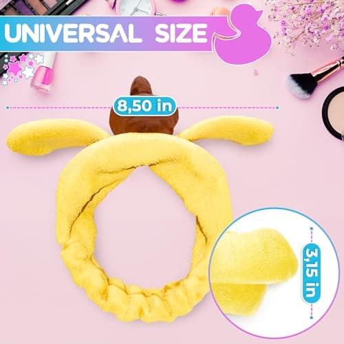 LIBERHAUS Yellow Bear Ears Headband – Cheerful Chipmunk Ears for Costume Party – Universal Size, Dog Kawaii Headband for Spa - Thumbnail 2