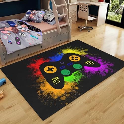 Gaming Rugs for Boys Teens Bedroom Decor Gamer Rugs for Living Room Gamepad Controller Carpets, 2'5"x4' - Thumbnail 5