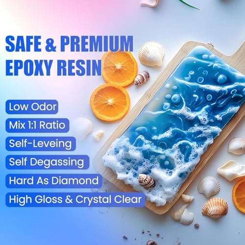 ProKKUV Epoxy Resin Kit, 32OZ Crystal Clear Resin Epoxy, Bubble Free, No Yellowing, UV Resistant, Food Safe, Easy Mix 1:1 for DIY Crafts Resin Jewelry Making(16OZ x 2) - Thumbnail 4