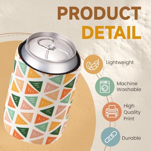 12 Pcs Boho Can Cooler Sleeves, Reusable Neoprene Insulated Drink Sleeve Bulk for 12oz Cans Bottles Beverages, Perfect for Summer Party Favors Gifts Decors, 12 oz Standard - Thumbnail 4