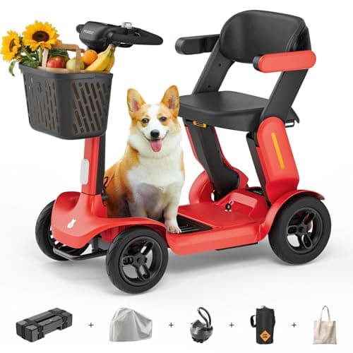 Paiseec Mobility Scooter S3 Pro 40 Miles, Airline Approved Mobility Scooter for Seniors, Intelligent Speed Control Foldable Mobility Scooters, 250W Powered All Terrain Mobility Scooters for Adults