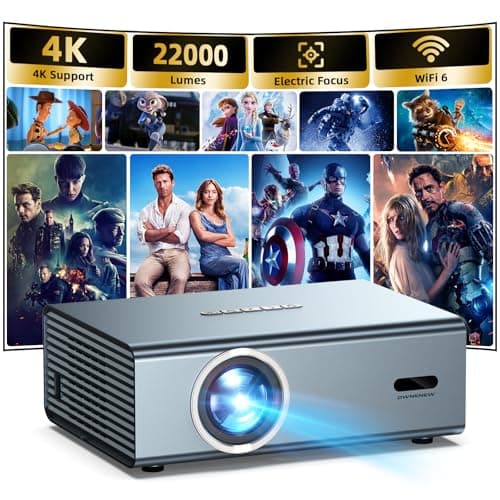 [Electric Focus] 4K Support Projector with WiFi6 and Bluetooth 5.3, Outdoor Projectors for Outside Video Use, OWNKNEW Gaming Movie Proyector, Auto Keystone Correction - Image 1