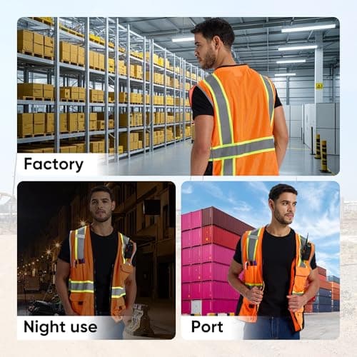 SRsafety High Visibility Vest, Security Vest with 9 Pockets,Mesh Safety Vest for Construction Workers Sanitation Workers - Thumbnail 6