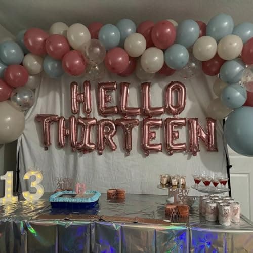 Gender Reveal Balloons, 60Pcs 12Inch Dusty Pink Blue White Gold Balloons for Boho Neutral Gender Reveal Baby Shower Engagement Birthday Party Decorations - Thumbnail 5