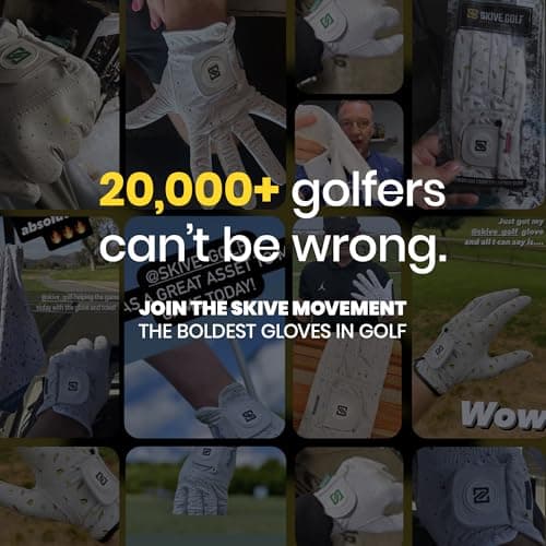 SKIVE Golf Premium Golf Glove | 100% AAA Cabretta Leather | Cool Golf Gloves | Serious Feel & Performance | Golf Gloves Men Left Handed Golfer - Thumbnail 6