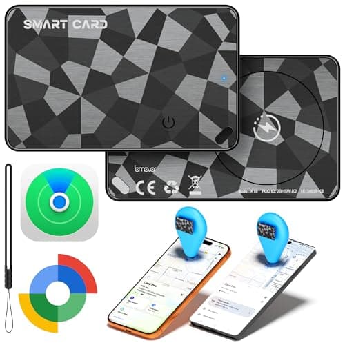 Wallet Tracker Card for iOS & Android, 6-13 Year Battery Slim Bluetooth Smart Card, Credit Card Size Smart GPS for Wallet Passport, Works with Apple Find My & Google Find Hub, Wireless Charging (1) - Image 1
