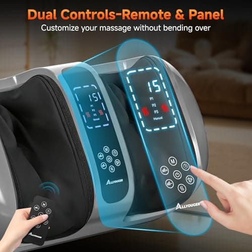 ALLYOUGER 2026 Upgraded Foot Massager with Heat - Shiatsu Deep Kneading Machine for Plantar Fasciitis, Neuropathy & Circulation - 5 Intensities, 4 Modes - Ideal Gifts for Women & Men - Thumbnail 5