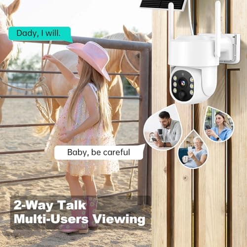 4G LTE Cellular Solar Security Camera Wireless Outdoor, No WiFi Solar Powered Camera, 360° Live View, 2K Color Night Vision, PIR Detection, 2-Way Audio, Motion Alert, Built in SIM Card, Easier to use - Thumbnail 6
